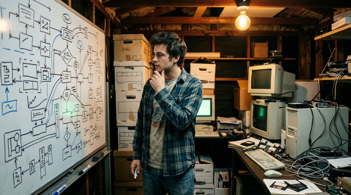 Garage de startup dans la Silicon Valley en 1998