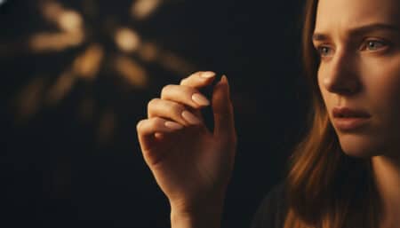 Gros plan sur une main observant ses ongles avec curiosité