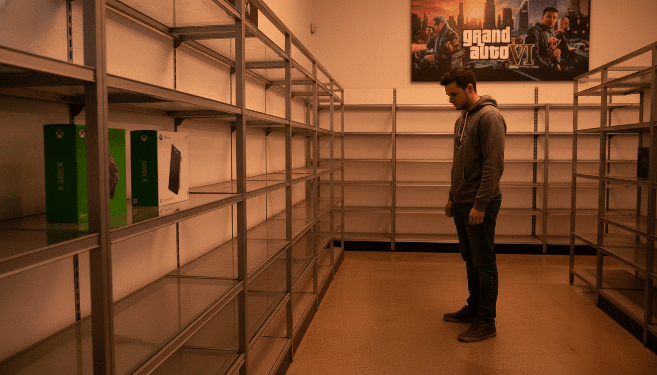 Rayon de magasin presque vide avec très peu de Xbox