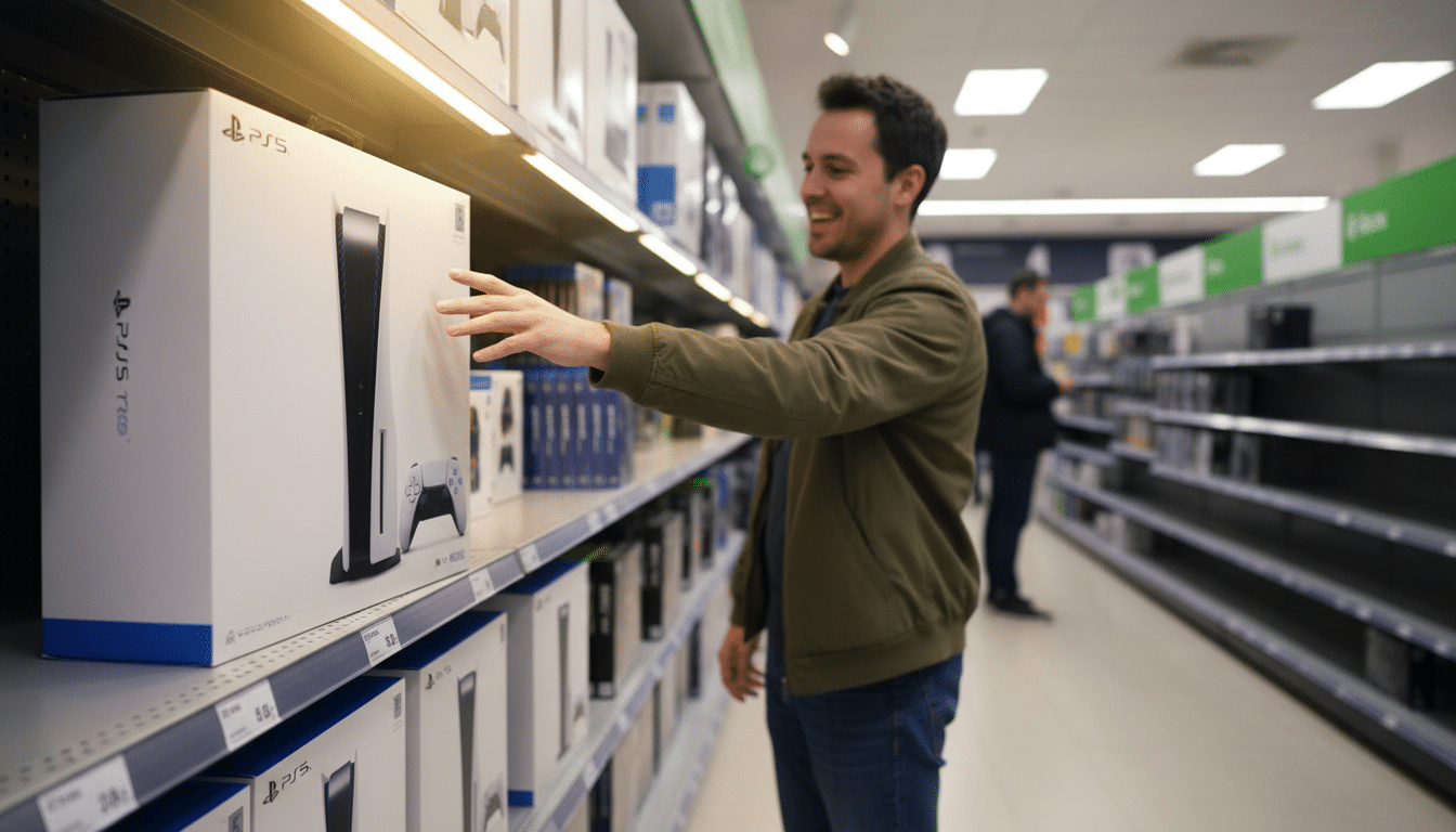 PS5 Pro bien en stock dans un rayon de magasin