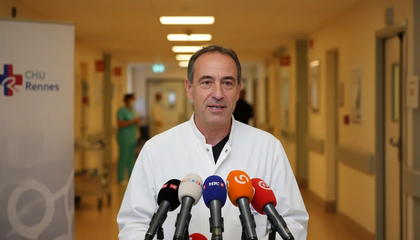 Infectiologue rassurant lors d'une conférence de presse à l'hôpital