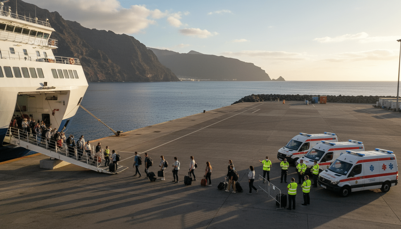 Débarquement des passagers du MV Hondius à Tenerife