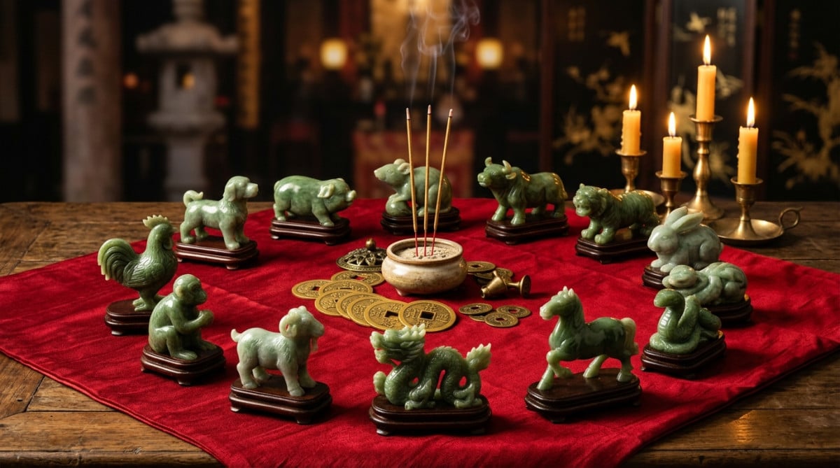 Homme contemplatif tenant un bonsaï dans une lumière dorée et verte pour l'horoscope chinois du jour