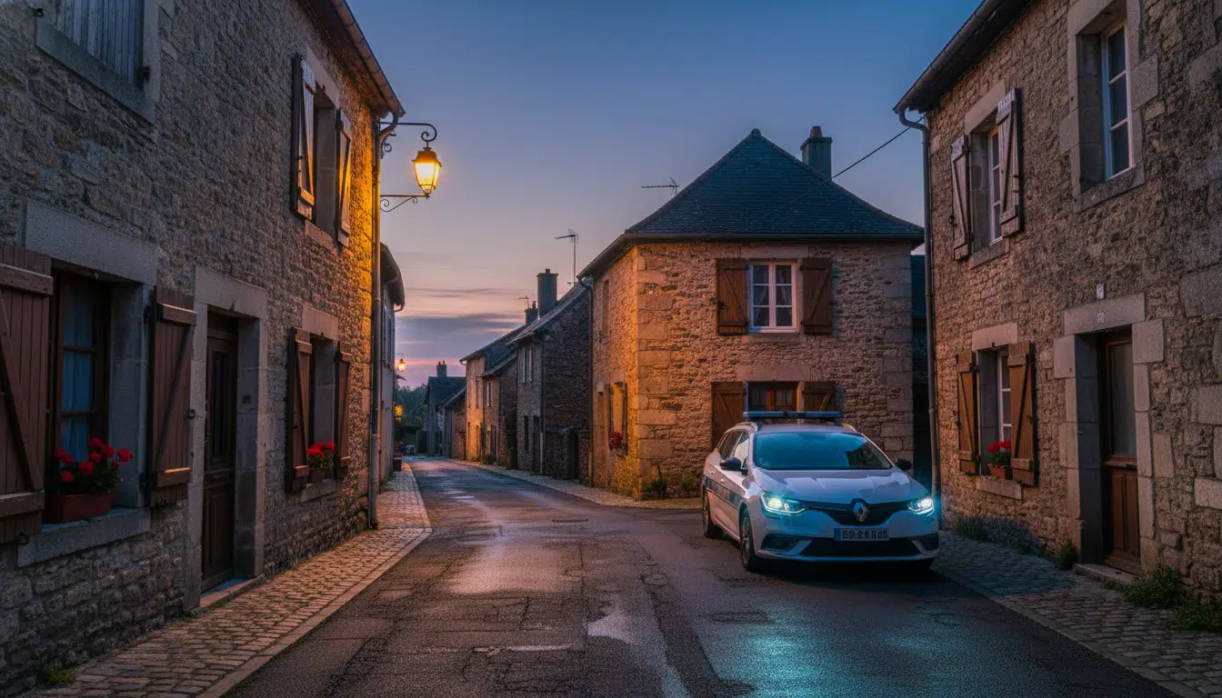 Village de Gy en Haute-Saône avec véhicule de gendarmerie