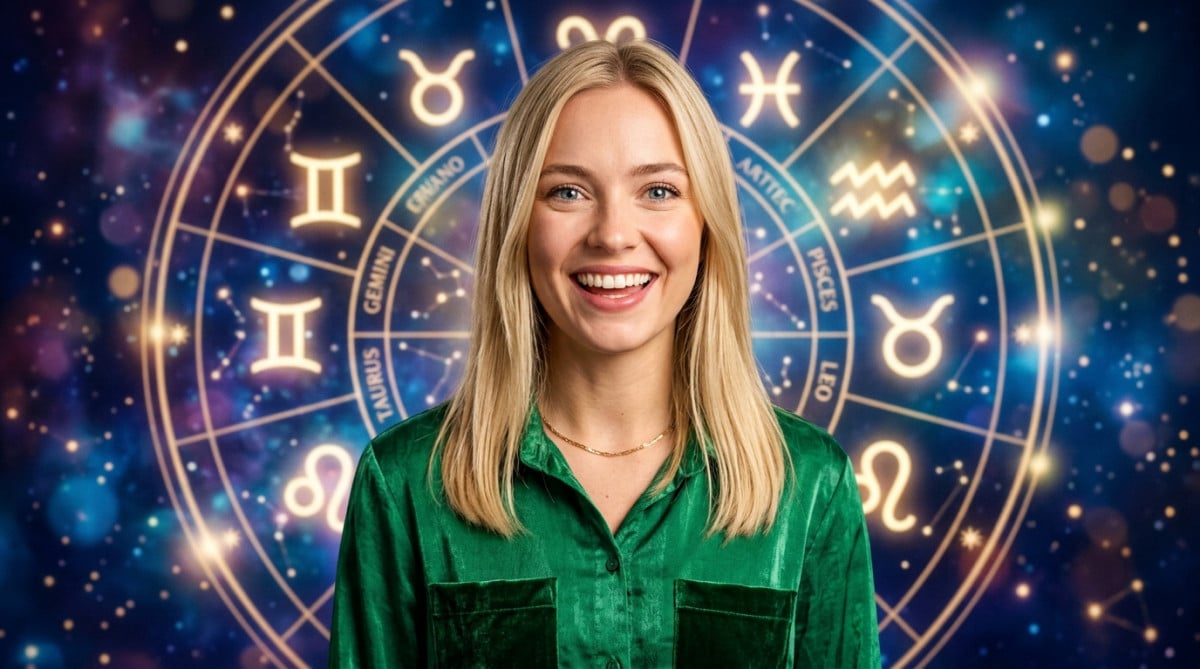 Homme émerveillé contemplant un ciel étoilé avec des symboles du zodiaque dorés pour l'horoscope du samedi 30 mai 2026