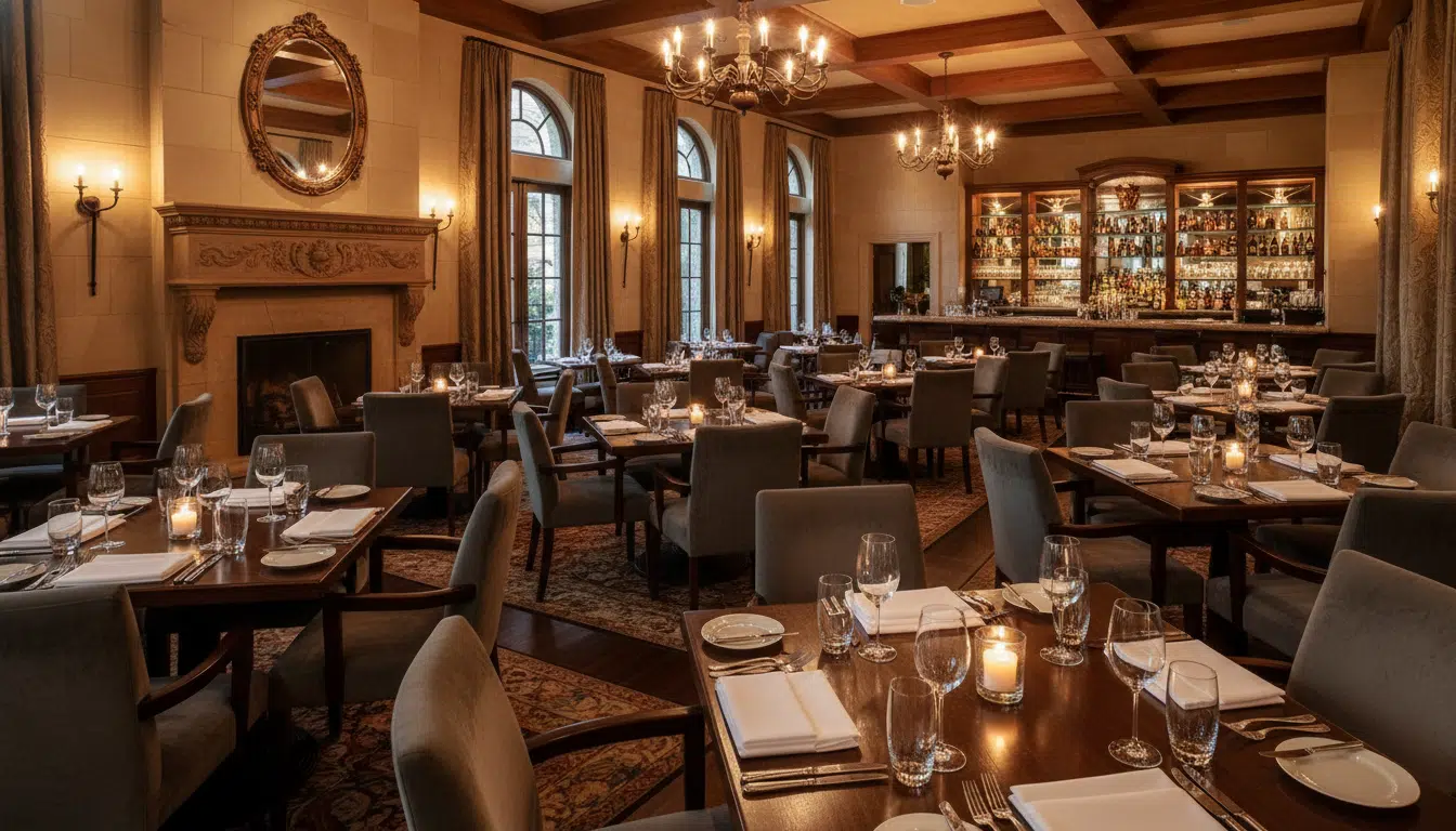 Intérieur d'un restaurant élégant vide à Houston