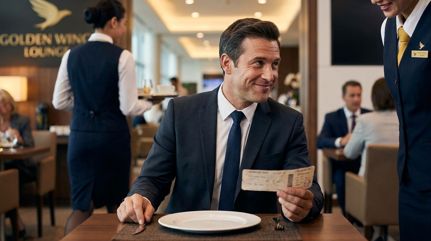 Il a mangé 300 fois gratuitement au salon VIP d'un aéroport grâce à un seul billet
