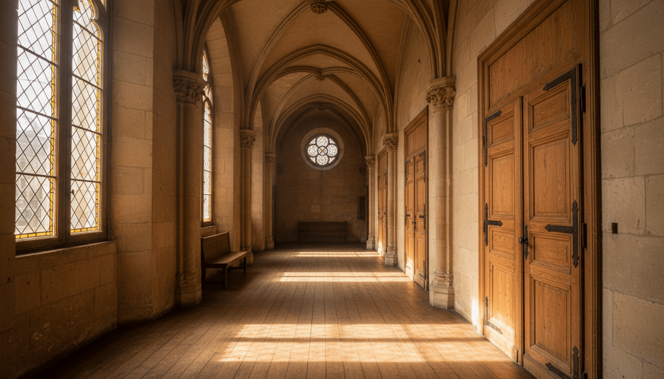 Couloir intérieur du tribunal de Senlis en France