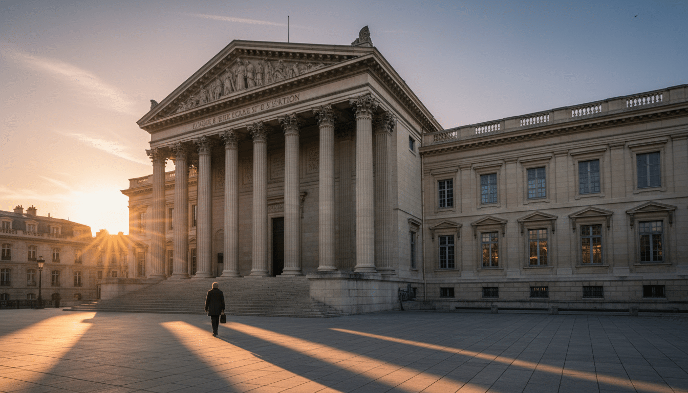 Escaliers d'un palais de justice en France