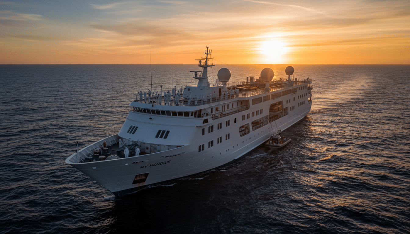 Navire de croisière MV Hondius avec équipe médicale