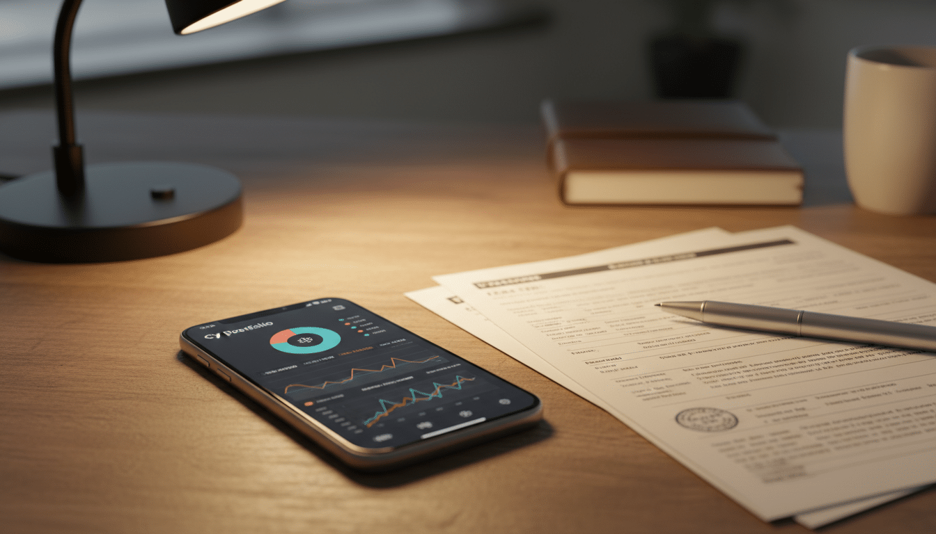 Application crypto et documents fiscaux sur un bureau