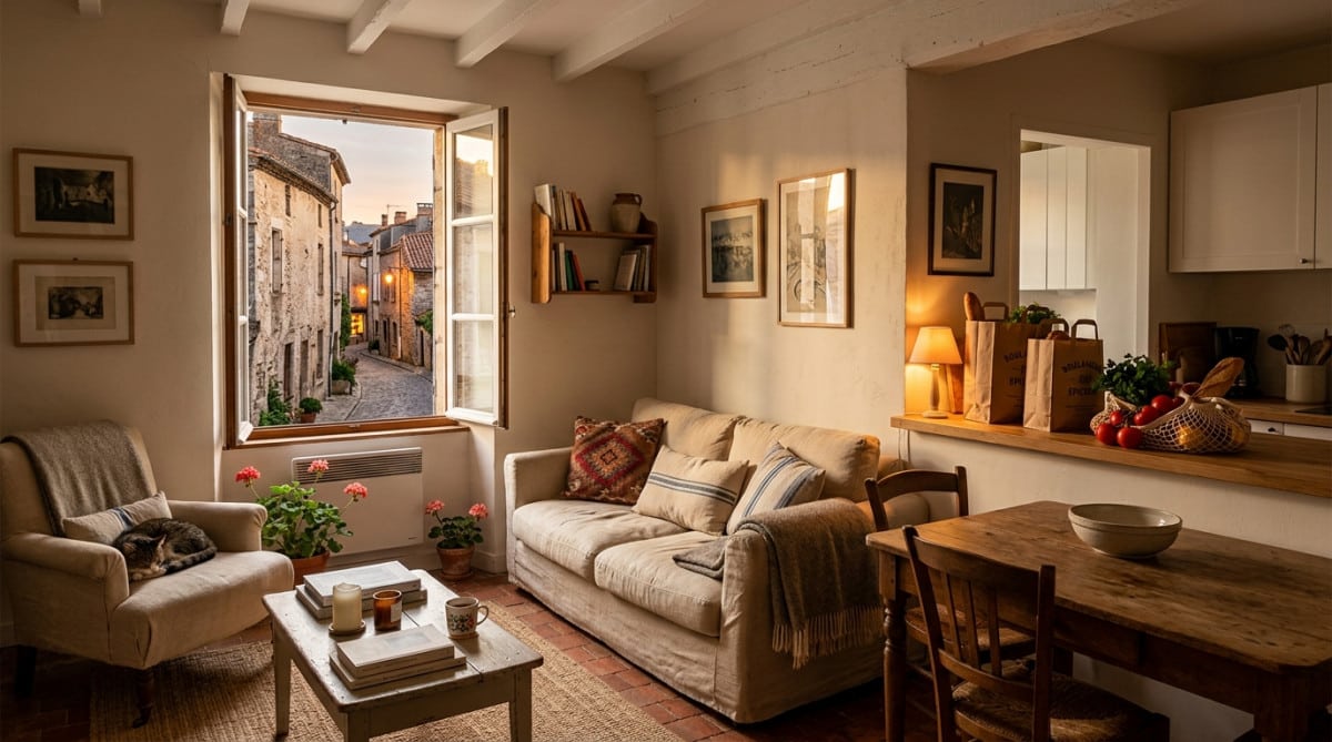 Intérieur du T2 de Thibault à La Rochelle