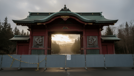 Entrée fermée du zoo d'Asahiyama au Japon