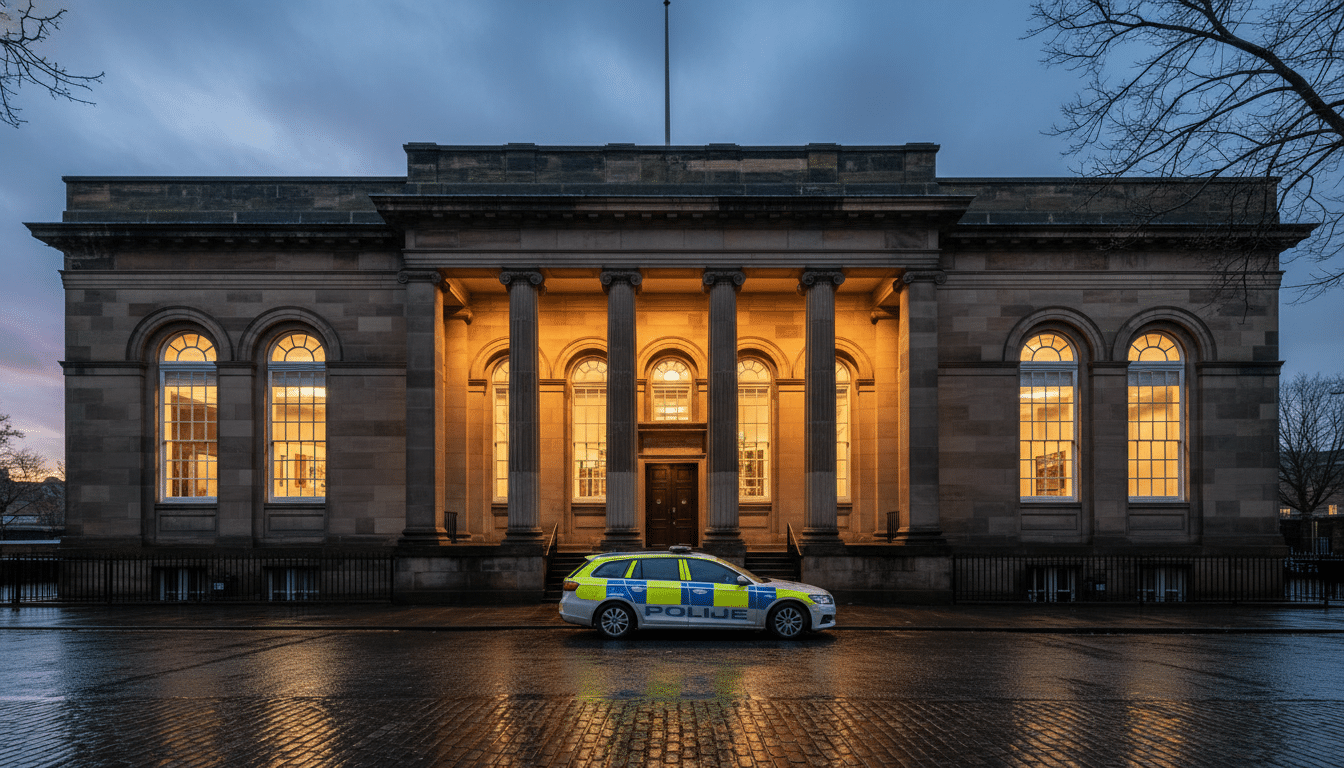Façade d'un tribunal de la Couronne en Angleterre