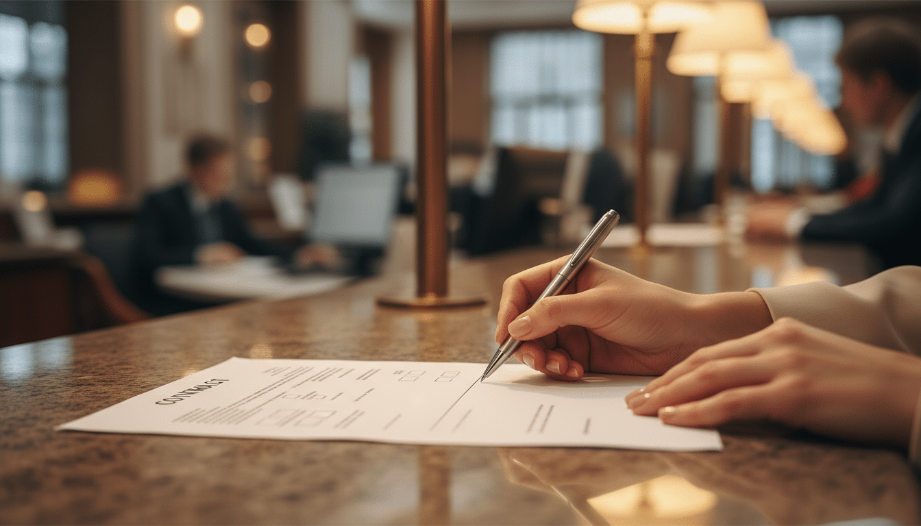 Signature d'un document bancaire lors d'une succession