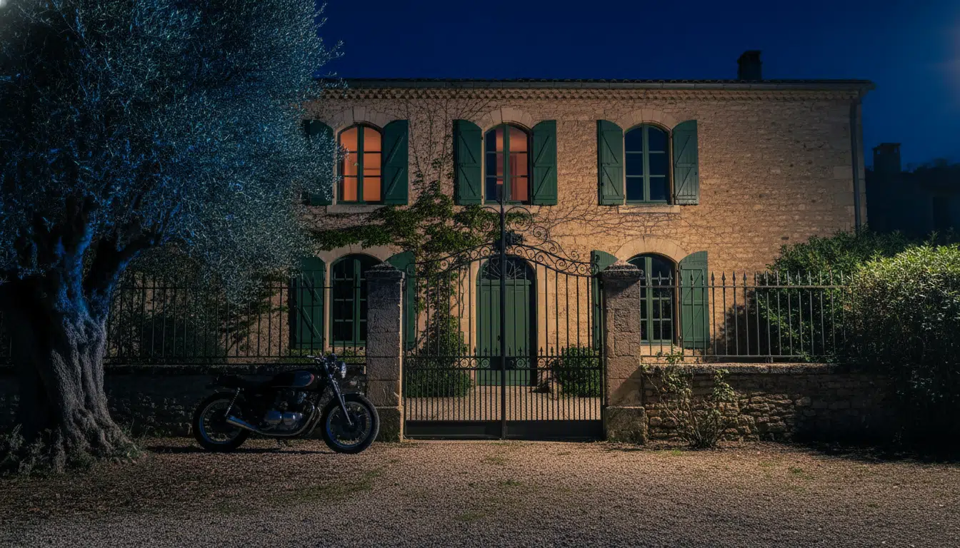 Maison provençale de nuit après un home-jacking