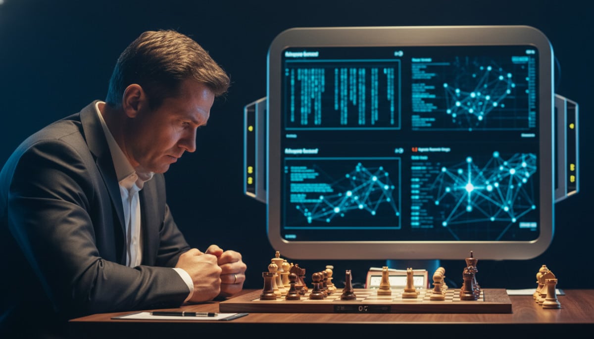 Kasparov face à l'ordinateur Deep Blue aux échecs en 1997