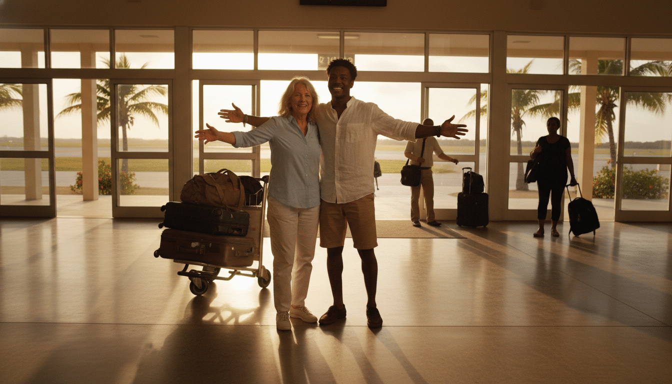Rencontre émouvante à l'aéroport entre Kimberley et Jevor