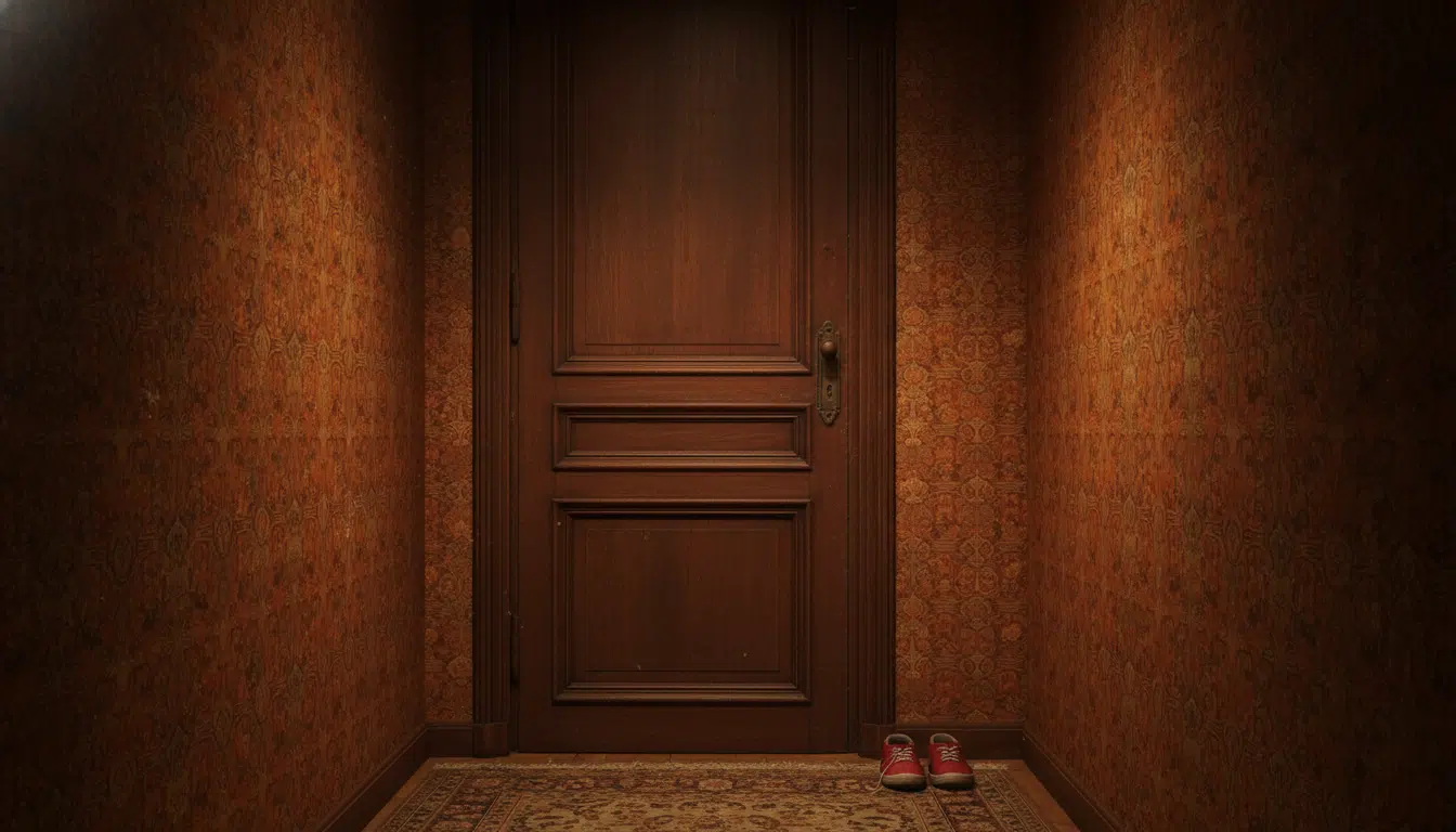 Couloir sombre d'un appartement bourgeois des années 1980