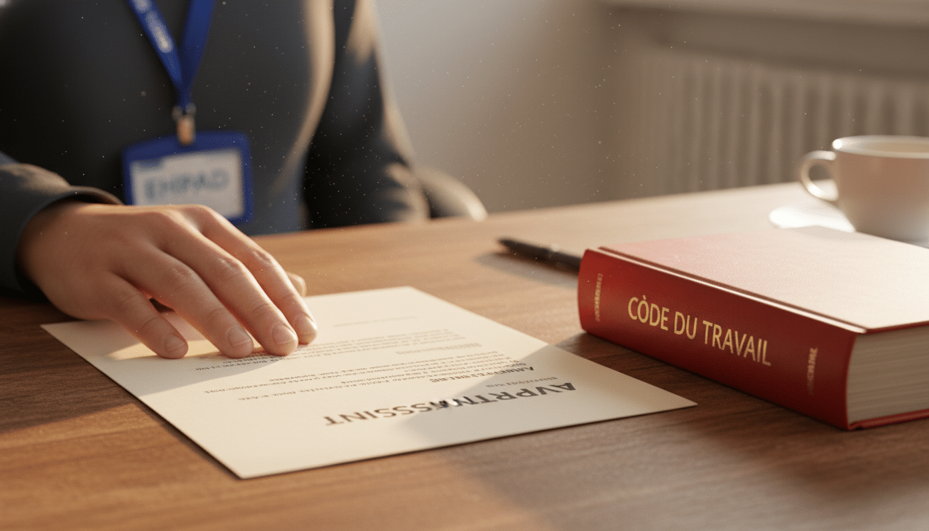 Lettre d'avertissement disciplinaire posée sur un bureau