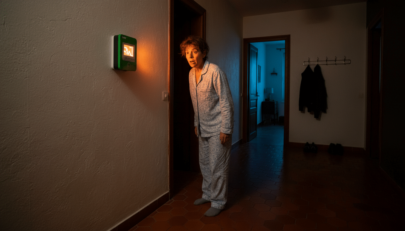 Personne consultant son compteur Linky la nuit