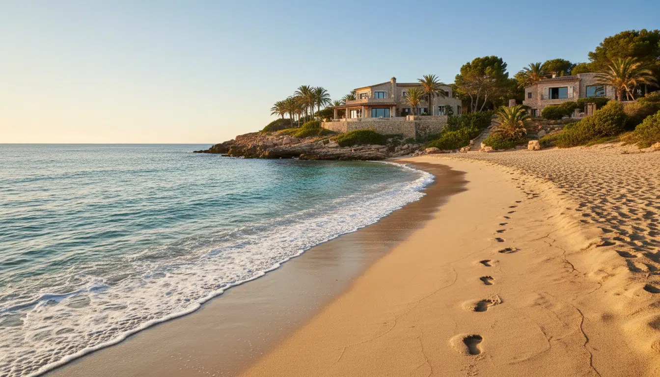 Plage de Majorque près d'une villa méditerranéenne