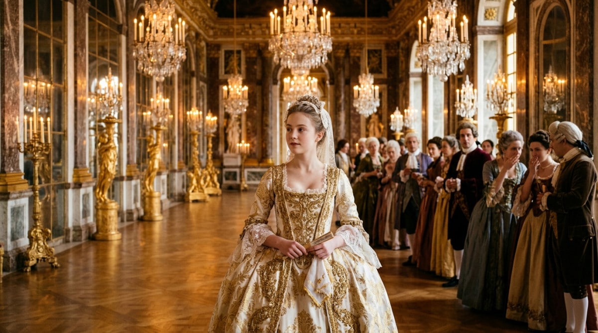 Marie-Antoinette arrivant à Versailles pour son mariage en 1770