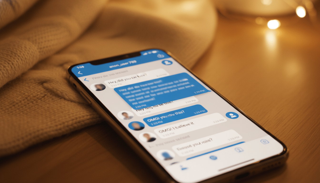 Captures d'écran de messages sur un smartphone illustrant l'affaire de l'infidélité dénoncée