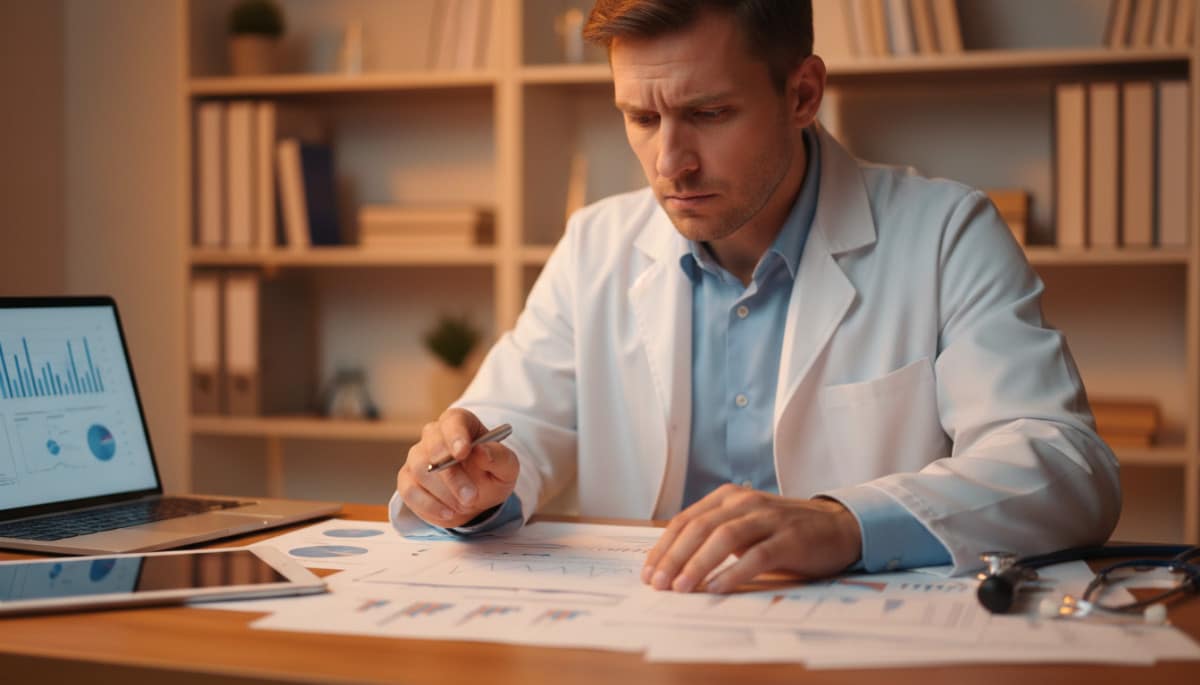 Médecin analysant des données scientifiques sur la tension artérielle