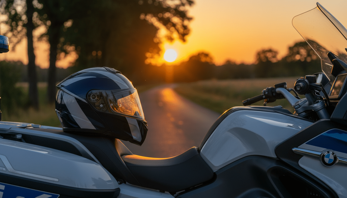 Casque de motard de la gendarmerie nationale
