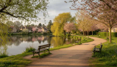 Bord du lac de Fère-en-Tardenois dans l'Aisne