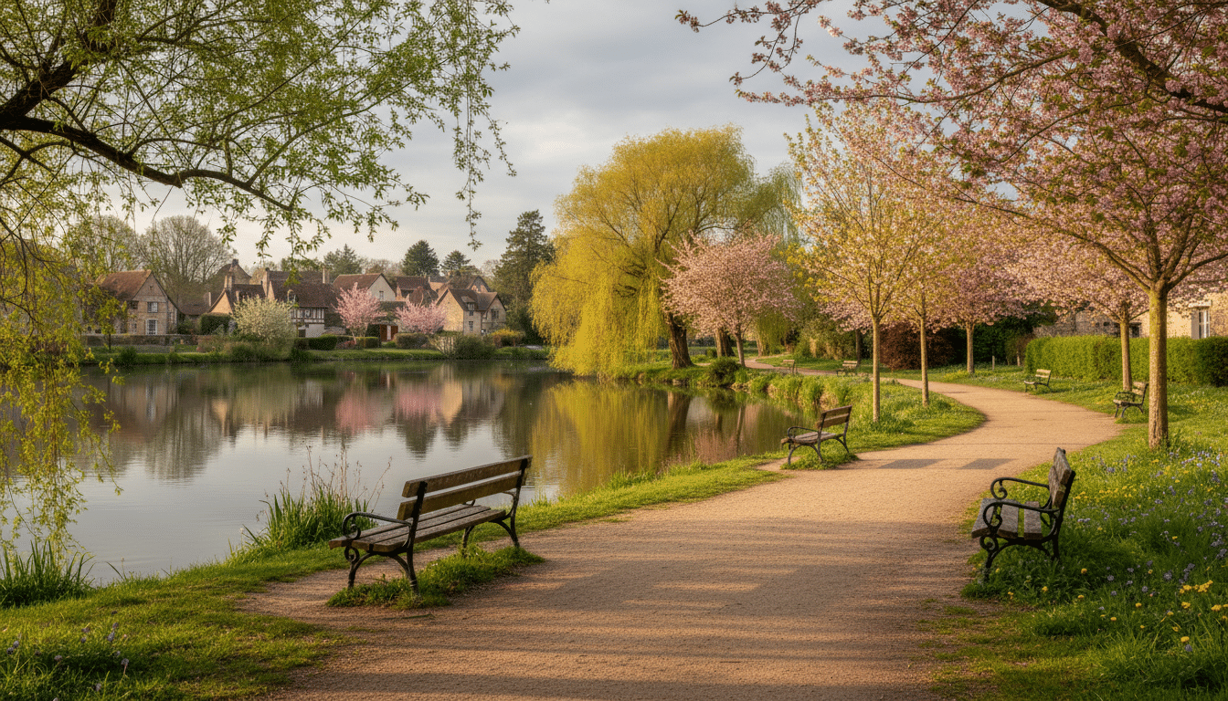 Bord du lac de Fère-en-Tardenois dans l'Aisne