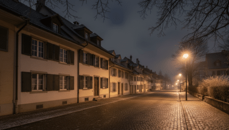 Rue résidentielle de Binningen près de Bâle en Suisse