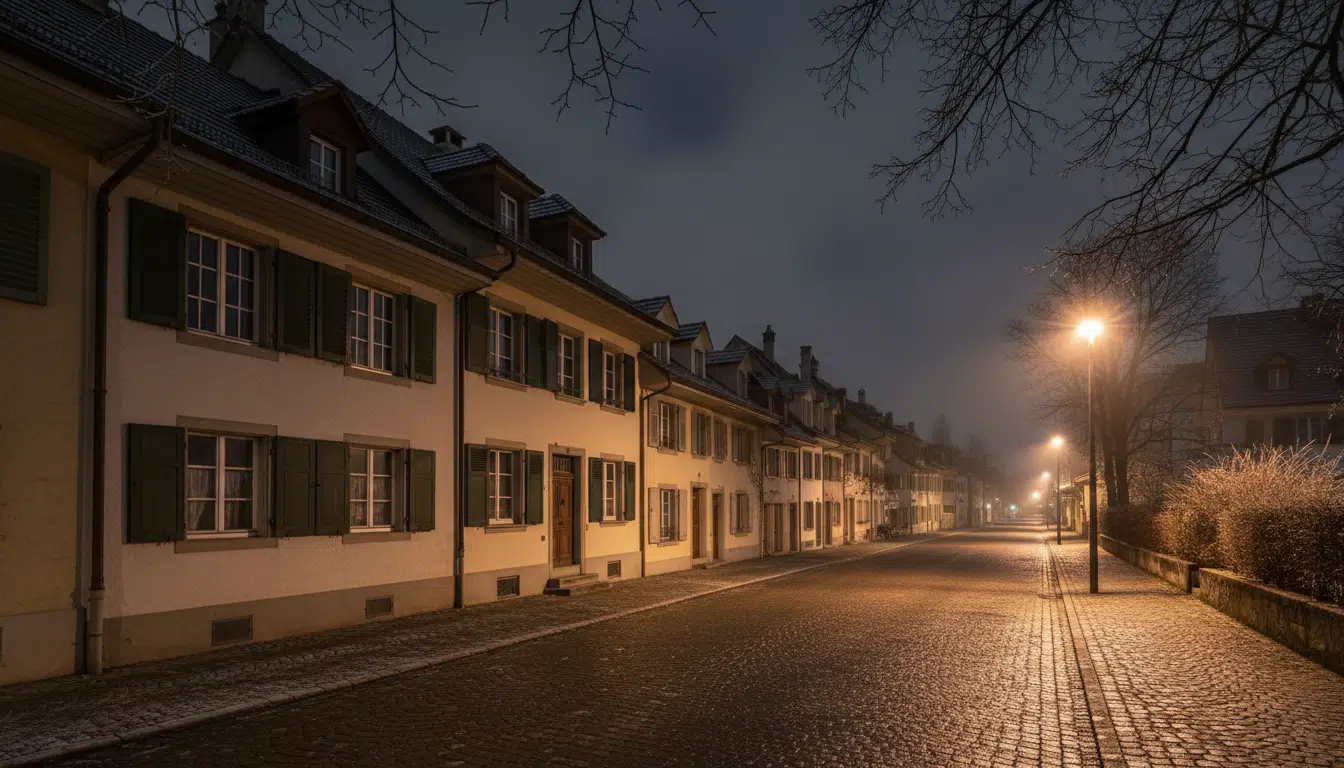 Rue résidentielle de Binningen près de Bâle en Suisse