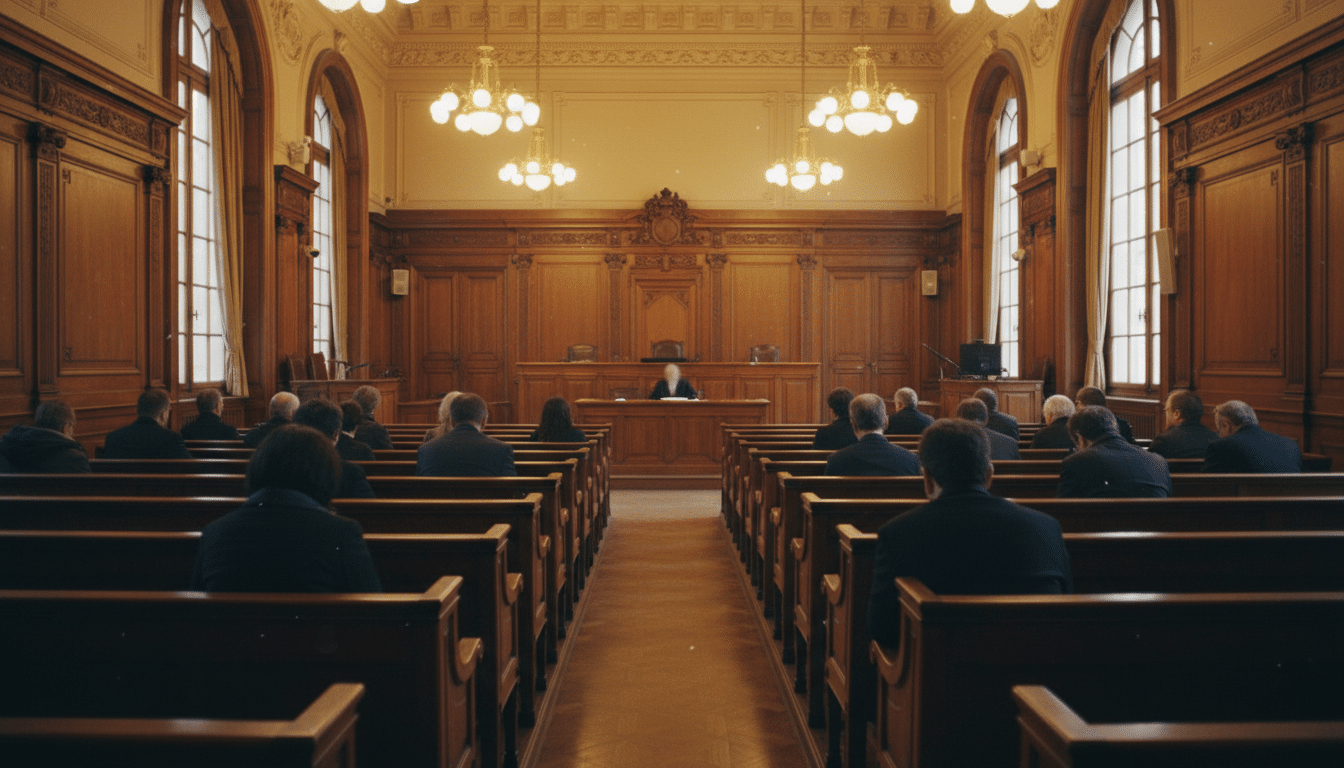 Intérieur d'une salle d'audience en France