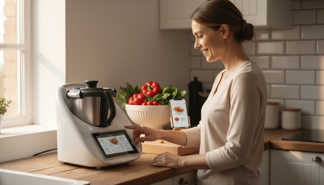 Robot cuiseur Monsieur Cuisine Compact sur un plan de travail