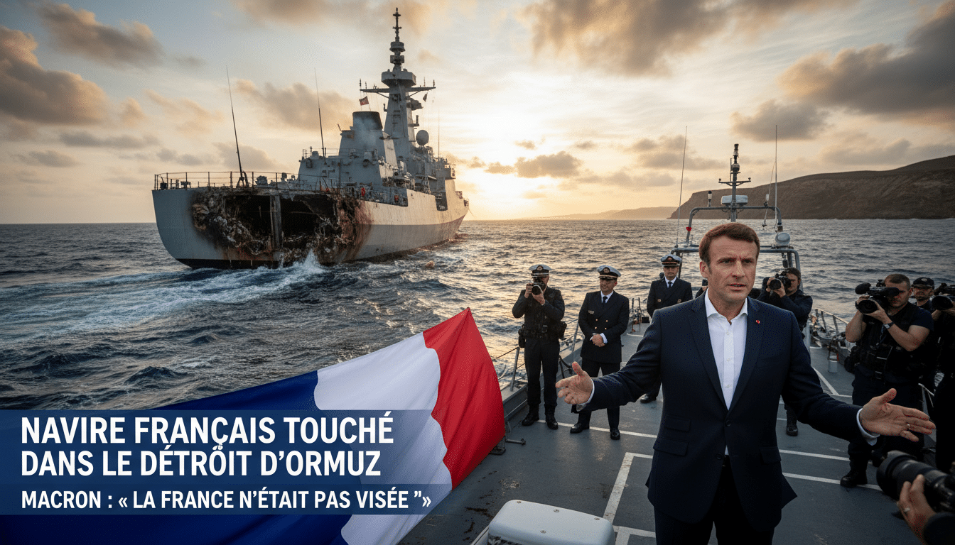 Navire français touché dans le détroit d'Ormuz : Macron assure que « la France n'était pas visée »
