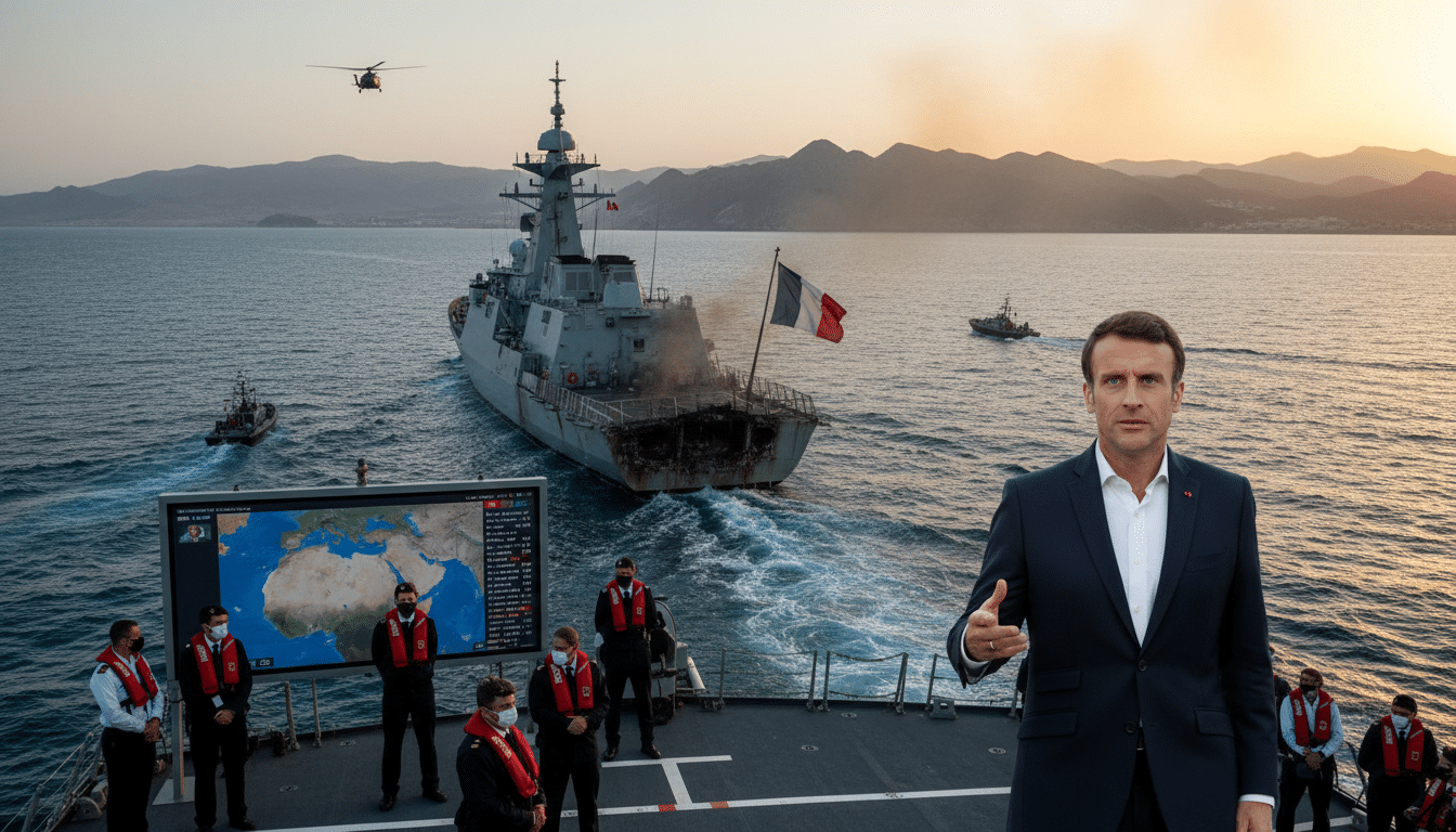 Navire français touché dans le détroit d'Ormuz : Macron assure que « la France n'était pas visée »