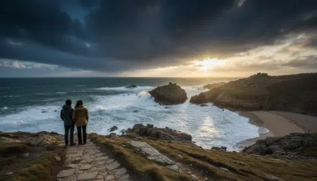 Nuages d'orage menaçants au-dessus de la côte bretonne