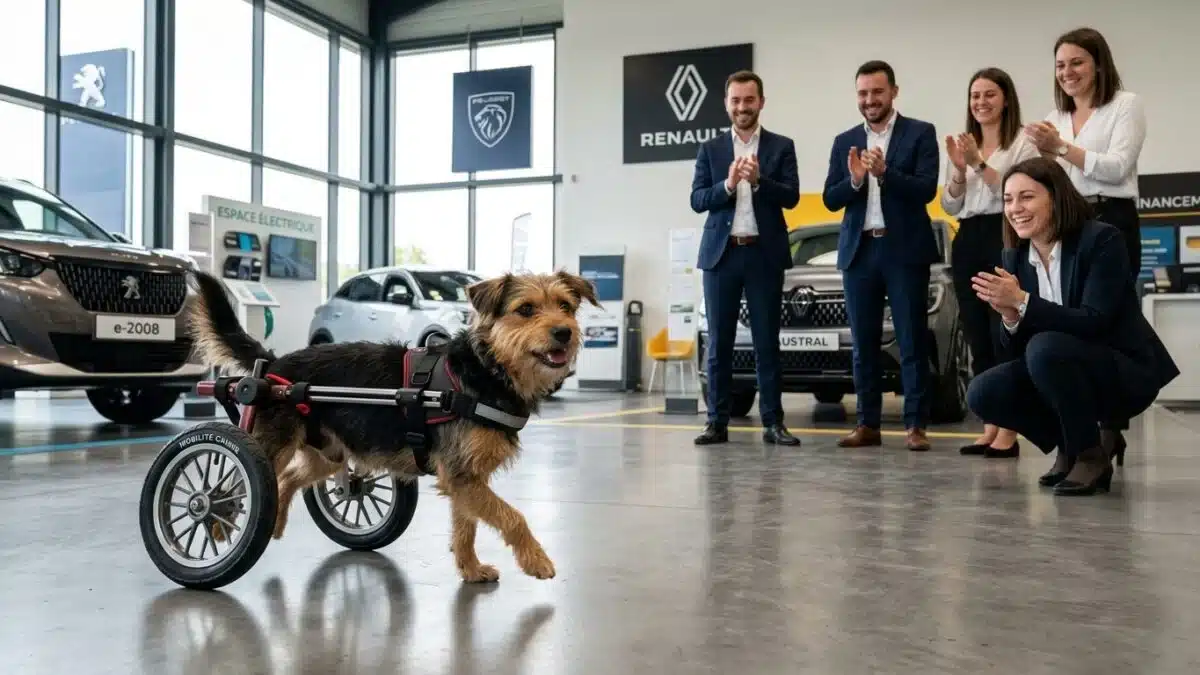Paralysée après un accident, cette chienne reçoit un fauteuil roulant sur mesure signé Mercedes-Benz