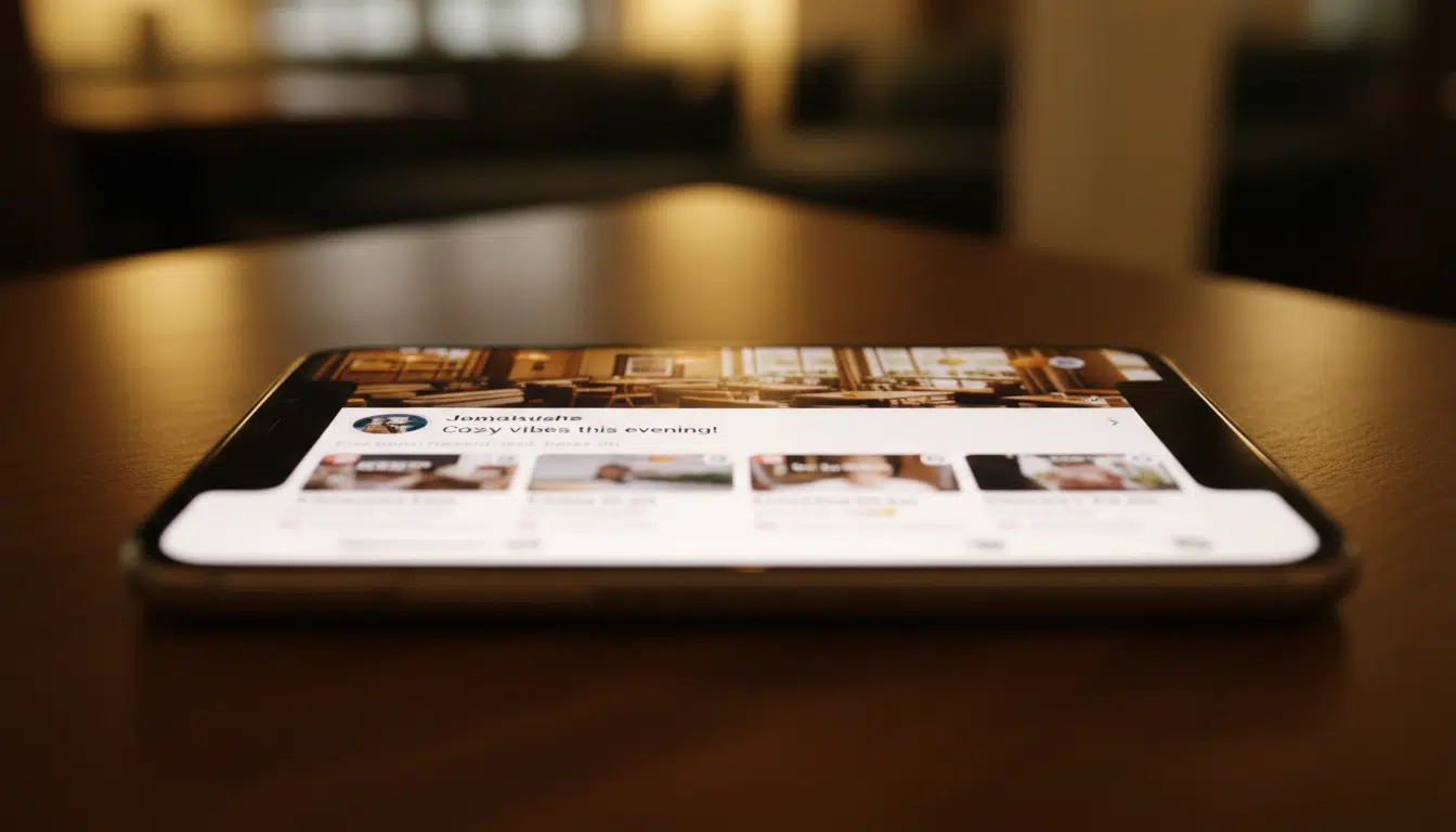 Écran de smartphone affichant une vidéo virale sur les réseaux sociaux