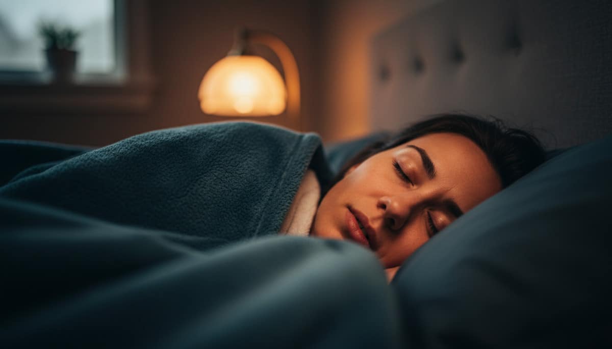 Personne endormie, production de salive réduite la nuit
