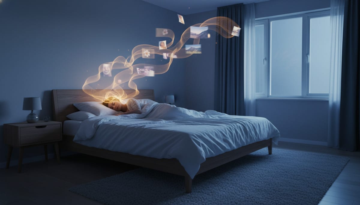 Personne qui dort avec activité cérébrale nocturne