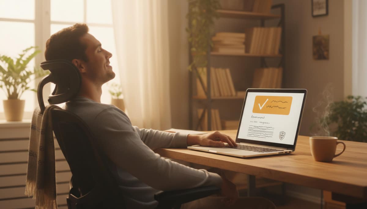 Personne soulagée devant confirmation du médiateur assurance