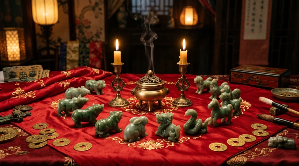 Personne tenant un talisman lumineux en bois dans une ambiance mystique orientale pour l'horoscope chinois Bois-Yin