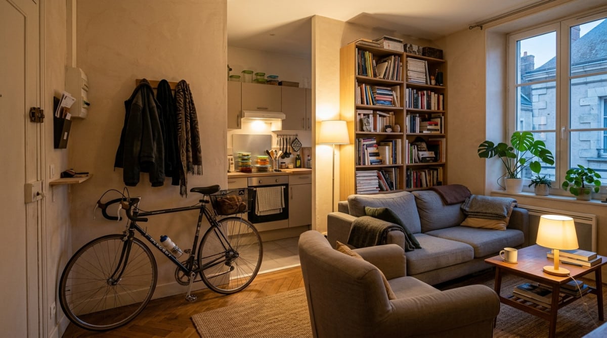 Petit appartement T2 à Tours avec vélo et cuisine
