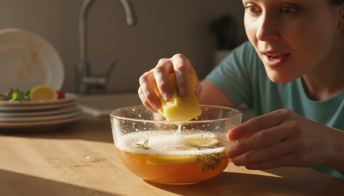 Plonge ton éponge dans ce mélange avant de faire la vaisselle : l'effet sur les bactéries va te surprendre