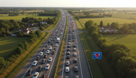 Embouteillage massif sur une autoroute française un jour de pont