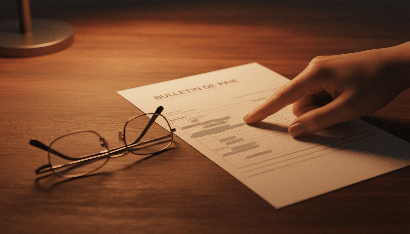 Bulletin de paie avec une retenue sur salaire