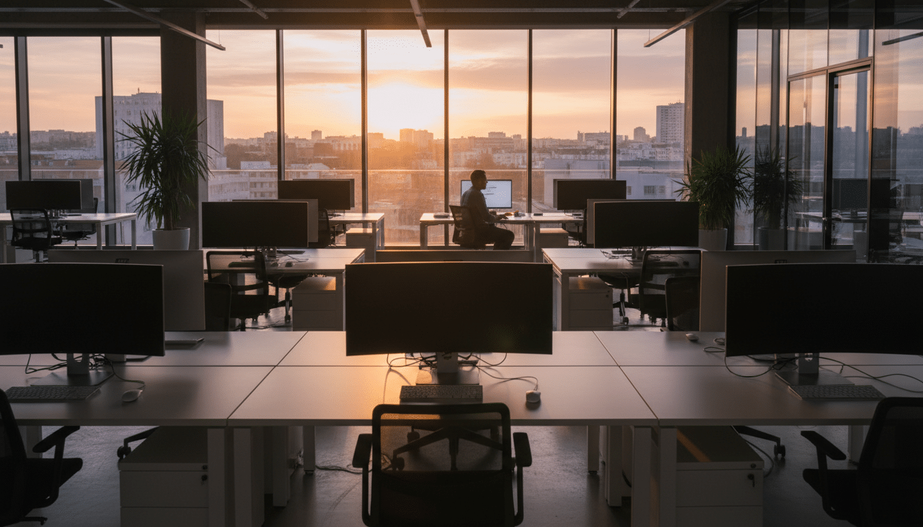 Bureau vide un vendredi de pont de l'Ascension